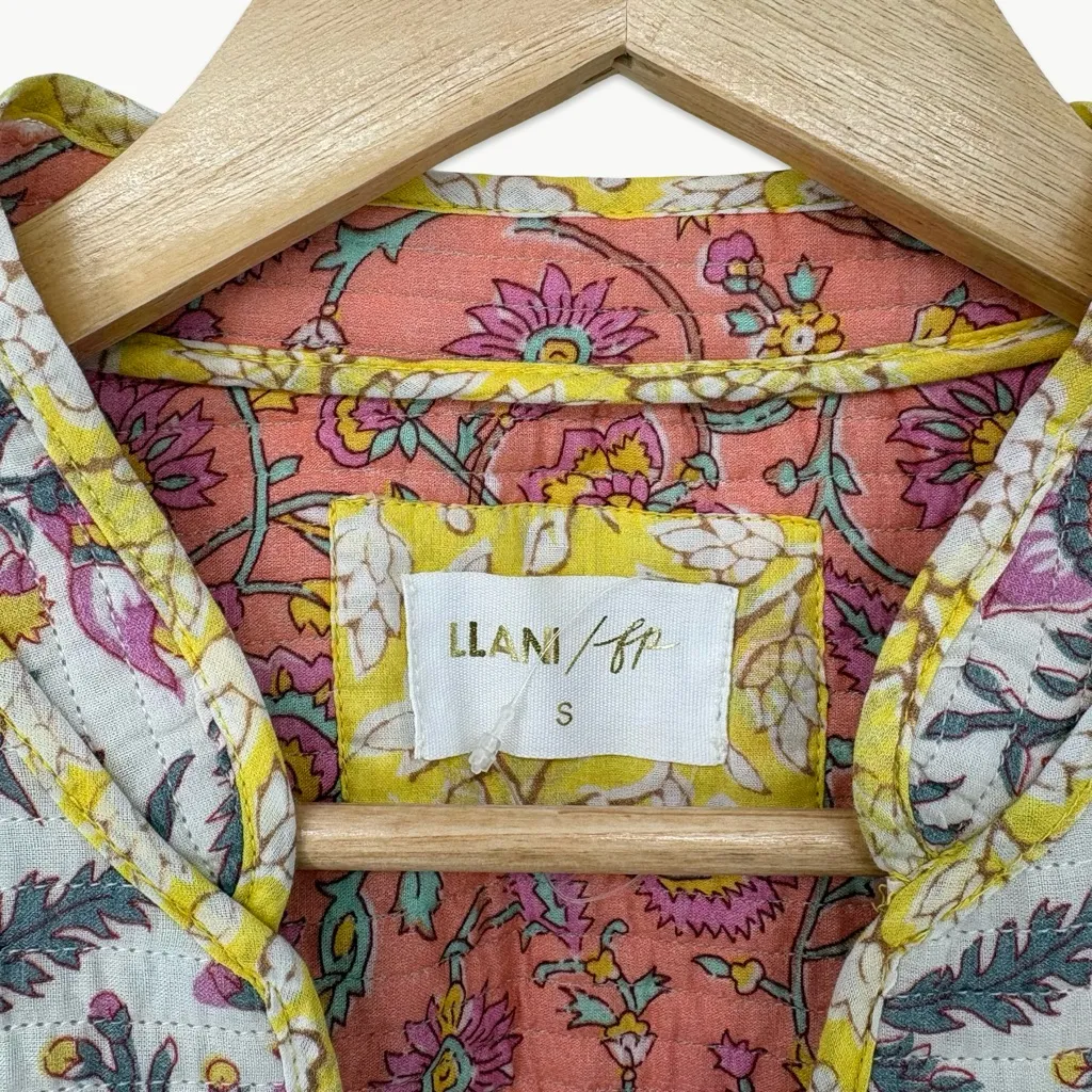 NWOT LLANI x Free People Sofi Reversible Floral Jacket | Small | Ivory/Coral - Image 3