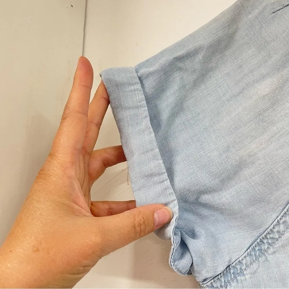 Cloth & Stone Chambray Short Sleeve Womens Blouse S Boho Beachy Coastal Cowboy - Image 6