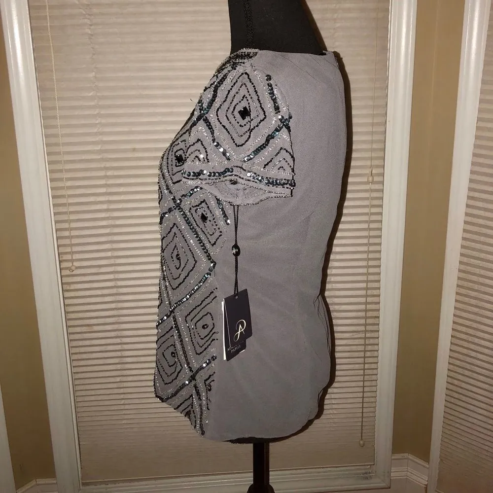 🆕Adrianna Papell Beaded Formal Blouse, NWT - Image 3