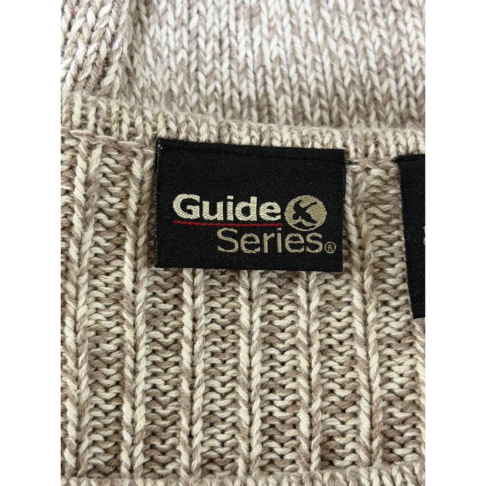 Vintage 90s Guide Series Women Small Tan Speckled Knit Cotton Sweater Classic - Image 5