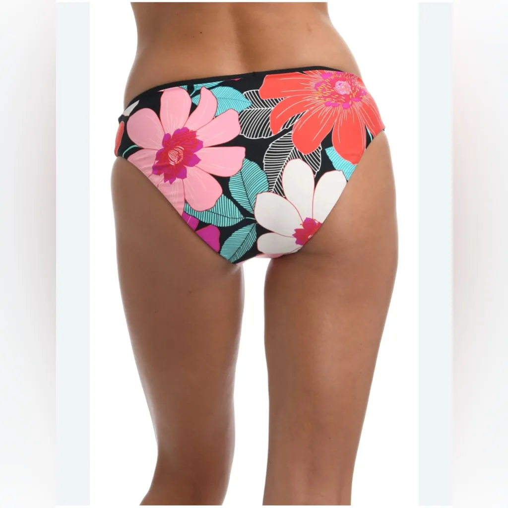 La Blanca In Full Bloom Reversible Hipster Bikini Swim Bottom Black Multicolor 8 - Image 2