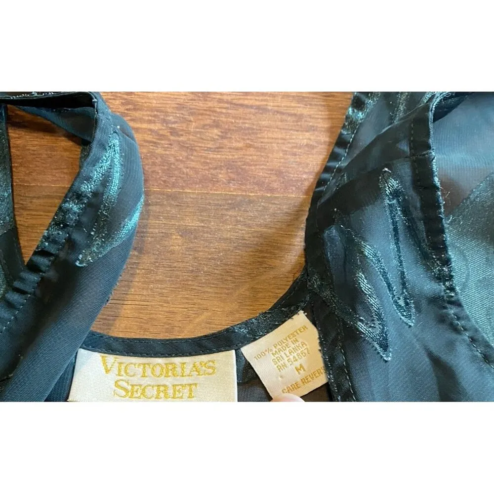 Vintage Victoria's Secret Sea Green Oversized Sleep Shirt Satin Size Medium - Image 2