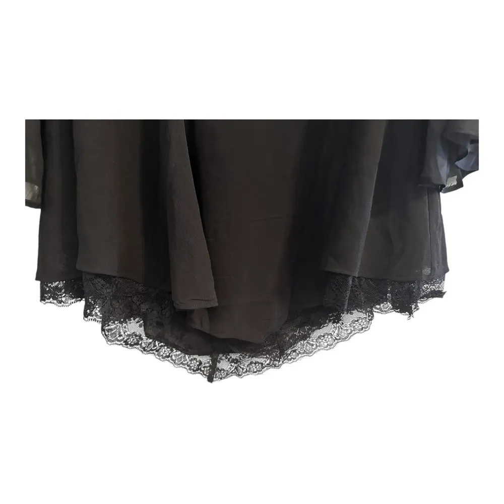 Free People Black Lace Baby Doll Flowy Boho Blouse /// Size XS - Image 4