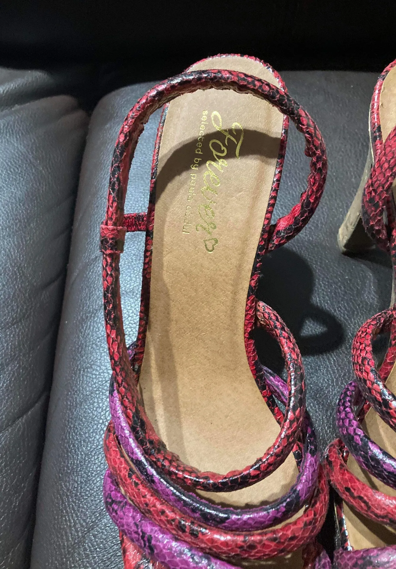 Forever Paula Abdul Selected Faux Snake Skin Strappy size 10 Red - Image 6