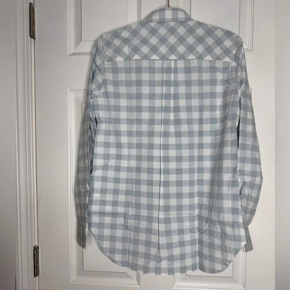UNTUCKIT NWT Santa Marzi Blue White Checkered‎ Button Down Size 2 - Image 2
