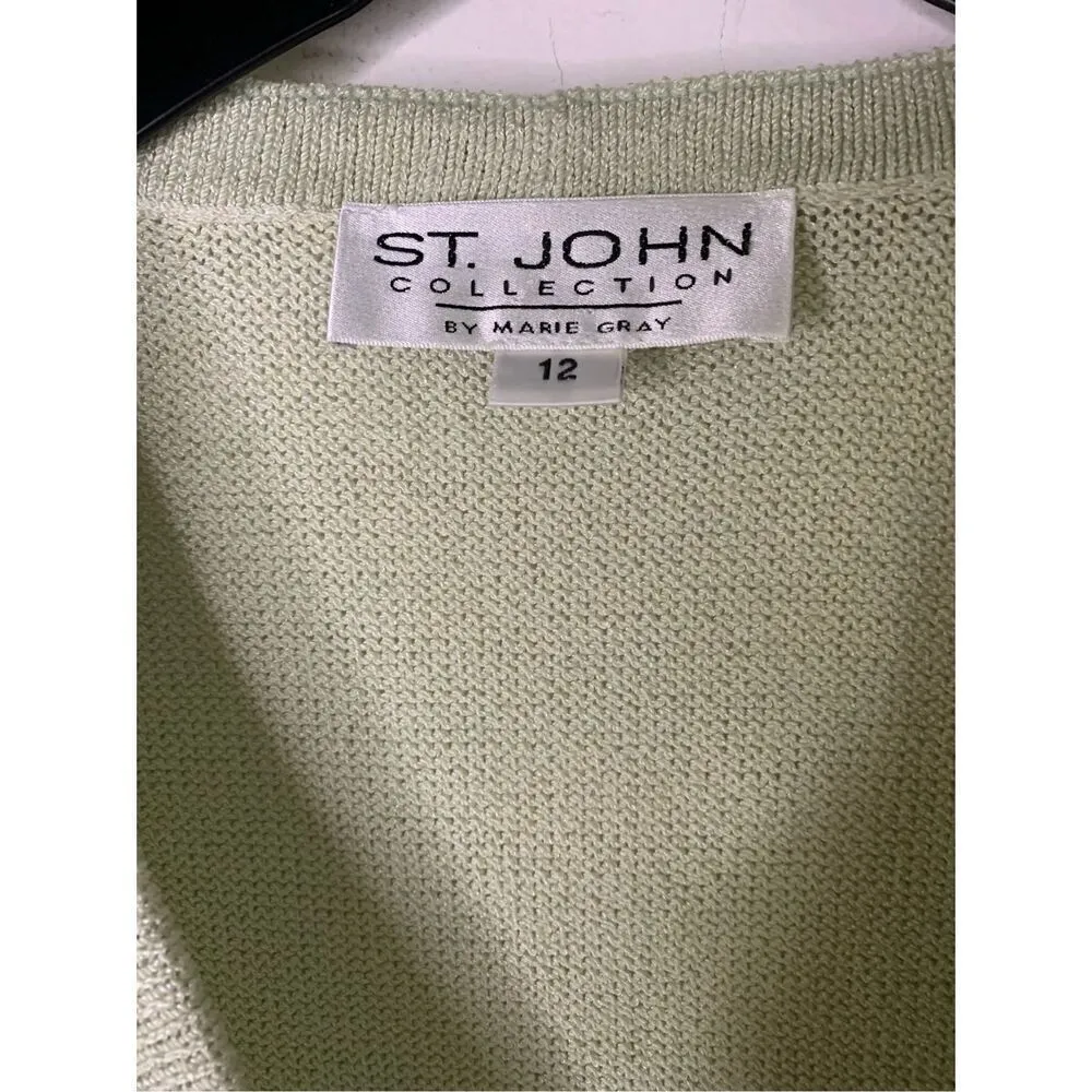 St. John Collection by Marie Gray knit lacey sweater cardigan women's size 12 - Image 3