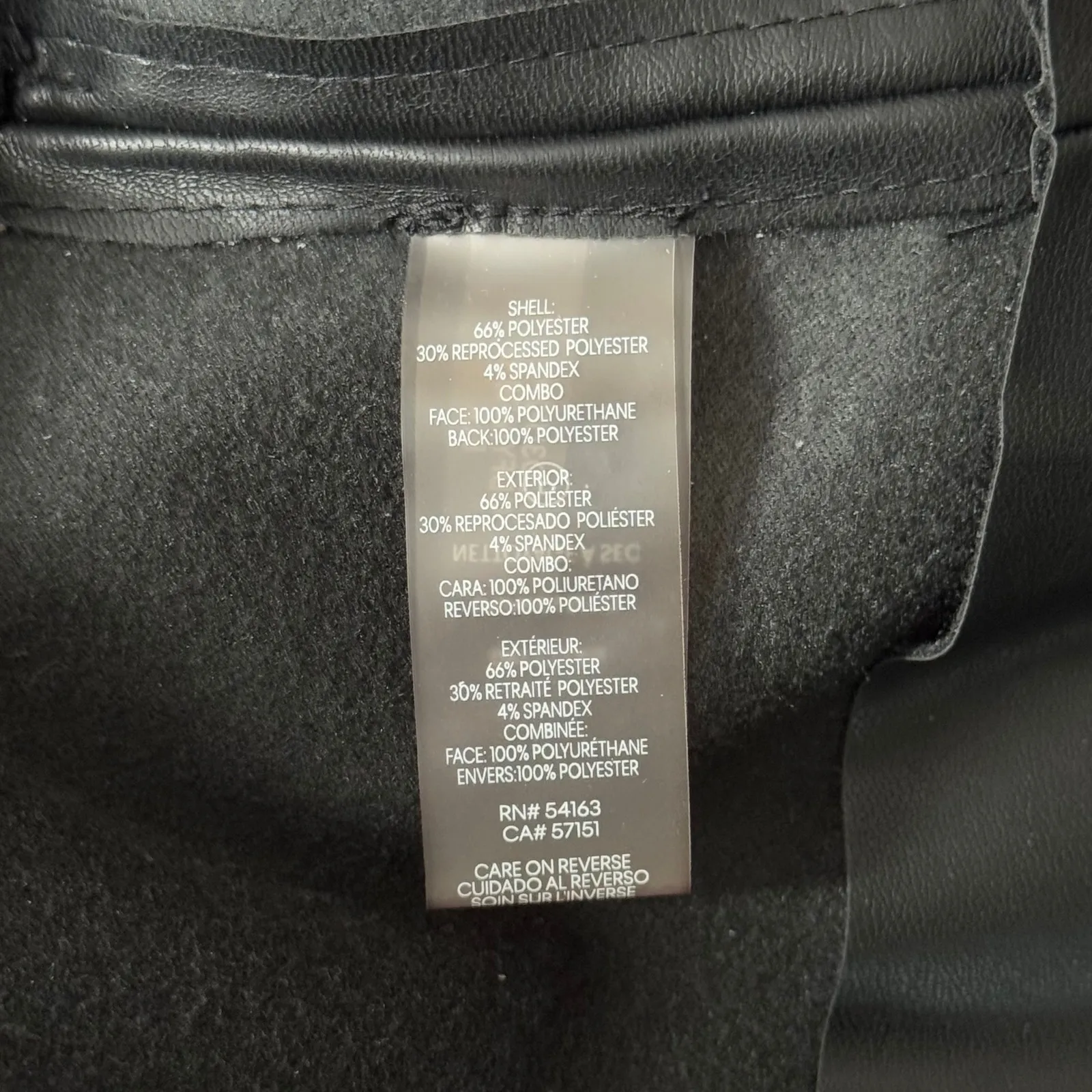 Calvin Klein Jumpsuit XS Black Faux Leather Wide Leg V-Neck Tie Waist Formal - Image 8