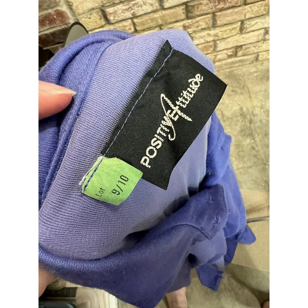 shirt dress knit swing skirt blue 1980s pockets Size 10 - Image 8