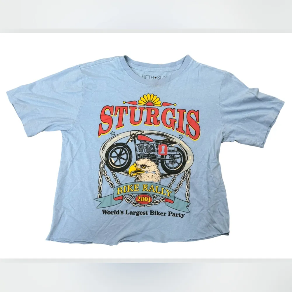 Fifth Sun Sturgis North Dakota Bike Rally Graphic 2001 Motorcycle Shirt Small - Image 8