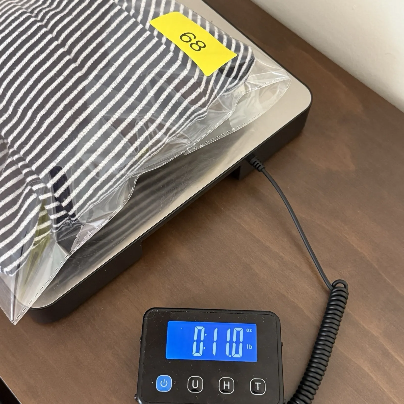 Bobeau Navy White Striped Open Front Cardigan 1X Asymmetrical Hem Single Button - Image 7