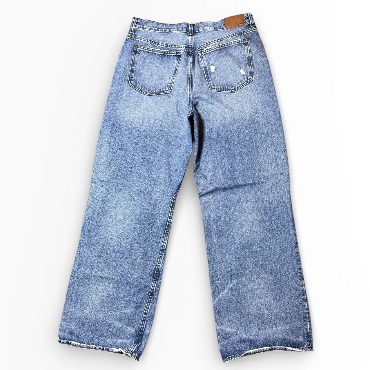 Madewell Low Slung Baggy Jeans Distressed Size 29x30 Wide Leg Skater Y2K Grunge - Image 2