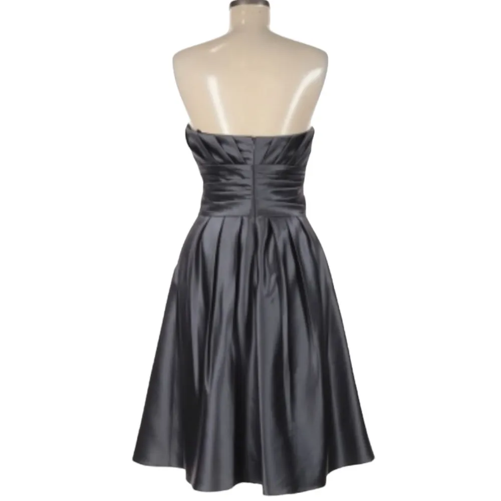 Bill Levkoff Strapless Black Satin Formal Dress - Image 3