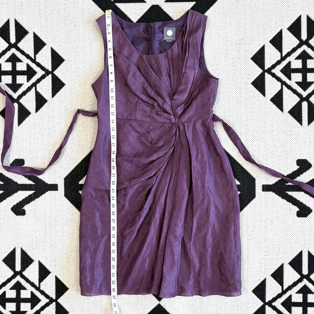 BHLDN Anthropologie Quillaree Starburst Pleated Silk Linen Dress Size 8 - Image 9