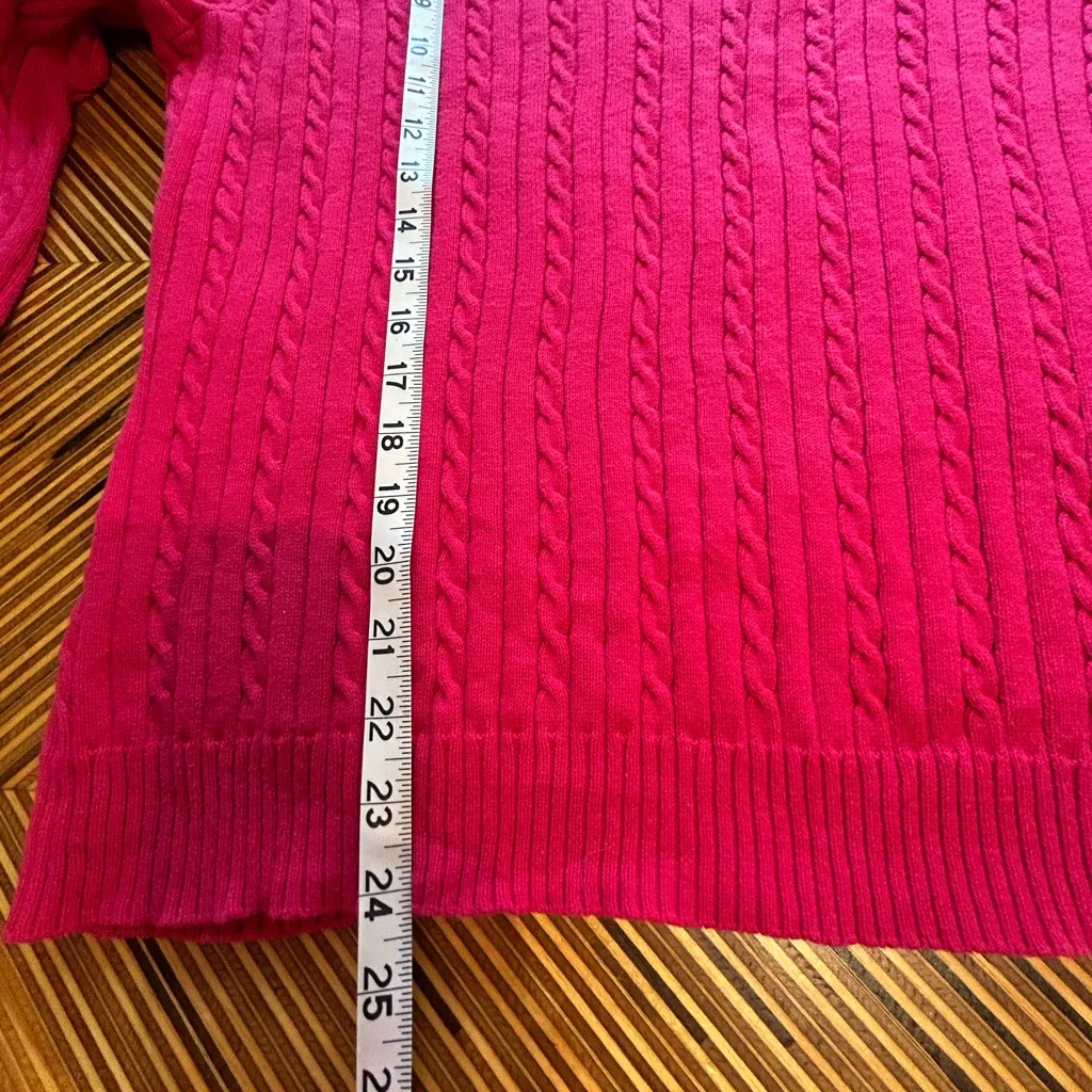 Izod Cable Knit Fuchsia Sweater - Image 4