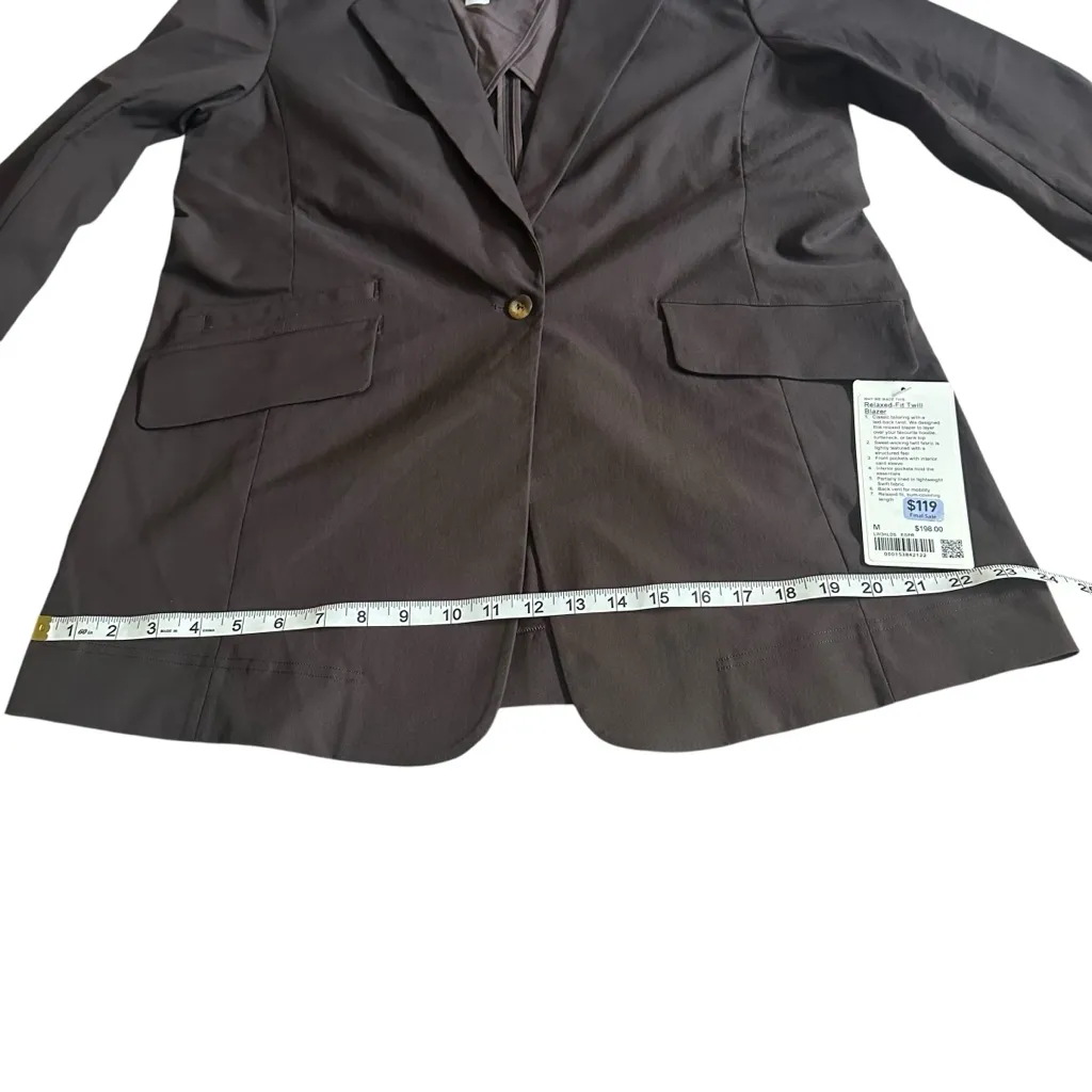 Lululemon Women's Relaxed Fit Twill Blazer Espresso Brown ESPR Size M NWT - Image 5