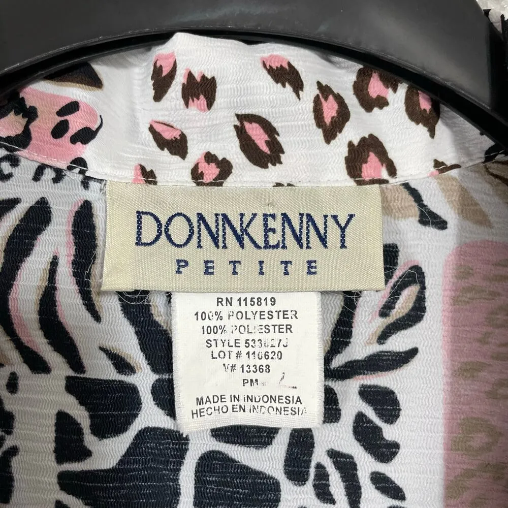 Donnkenny Women's Vintage Pink Patchwork Leopard Print Top - Image 4