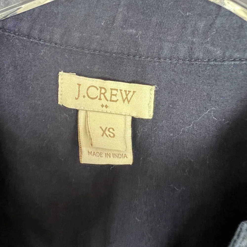 J. Crew Factory Long Sleeve Embroidered Tassel Top Navy Size XS A1509 - Image 6