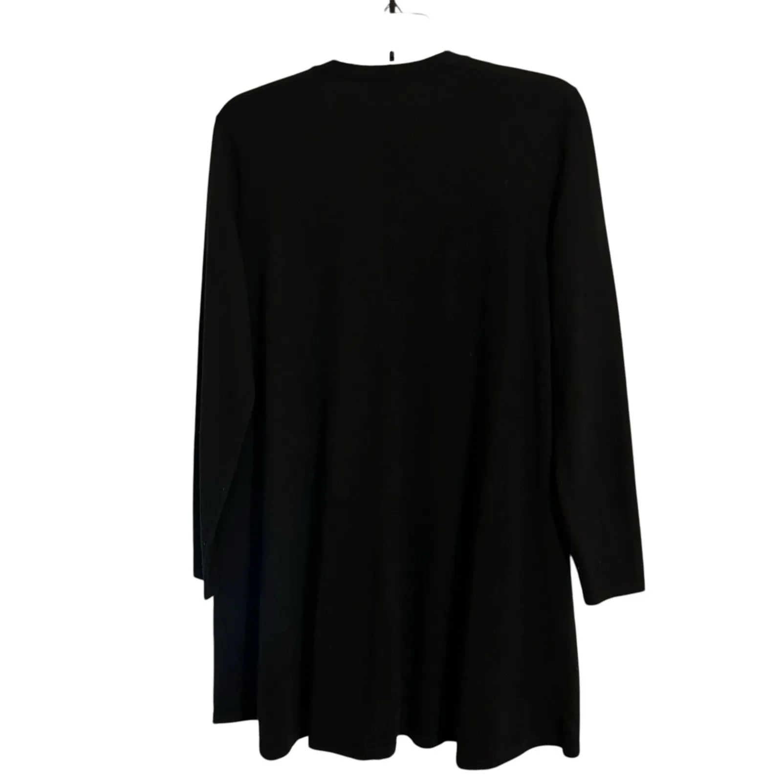 J. Jill Cardigan Top Black V Neck SZ SM Wool Blend Office Long Sleeve Goth Chic - Image 5