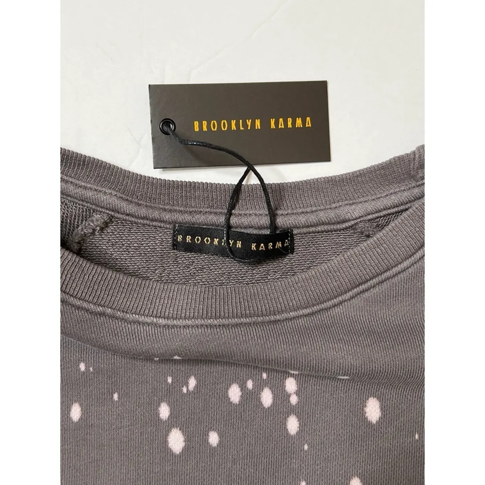 Brooklyn Karma Charcoal/LilacTie Dyed Sit Back & Relax Crop Sweatshirt S… - Image 8