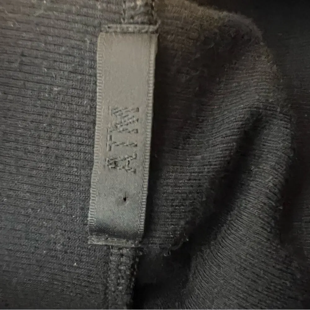 ATM Anthony Thomas Melillo micro modal soft ribbed midi skirt with side slit XS Black - Image 4