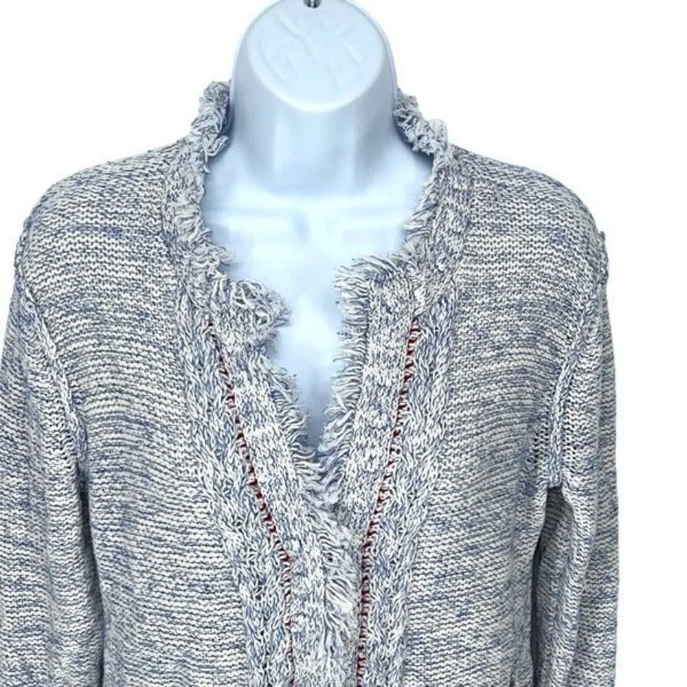 Anthropologie Angel Of The North Women’s Elliott Cardigan Sweater Blue White Lar - Image 3