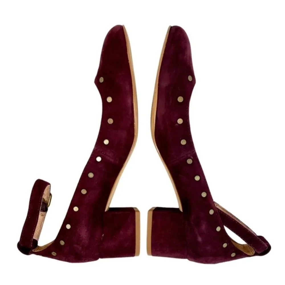 Leather Inez Stud Ankle Strap Shoes - Image 3