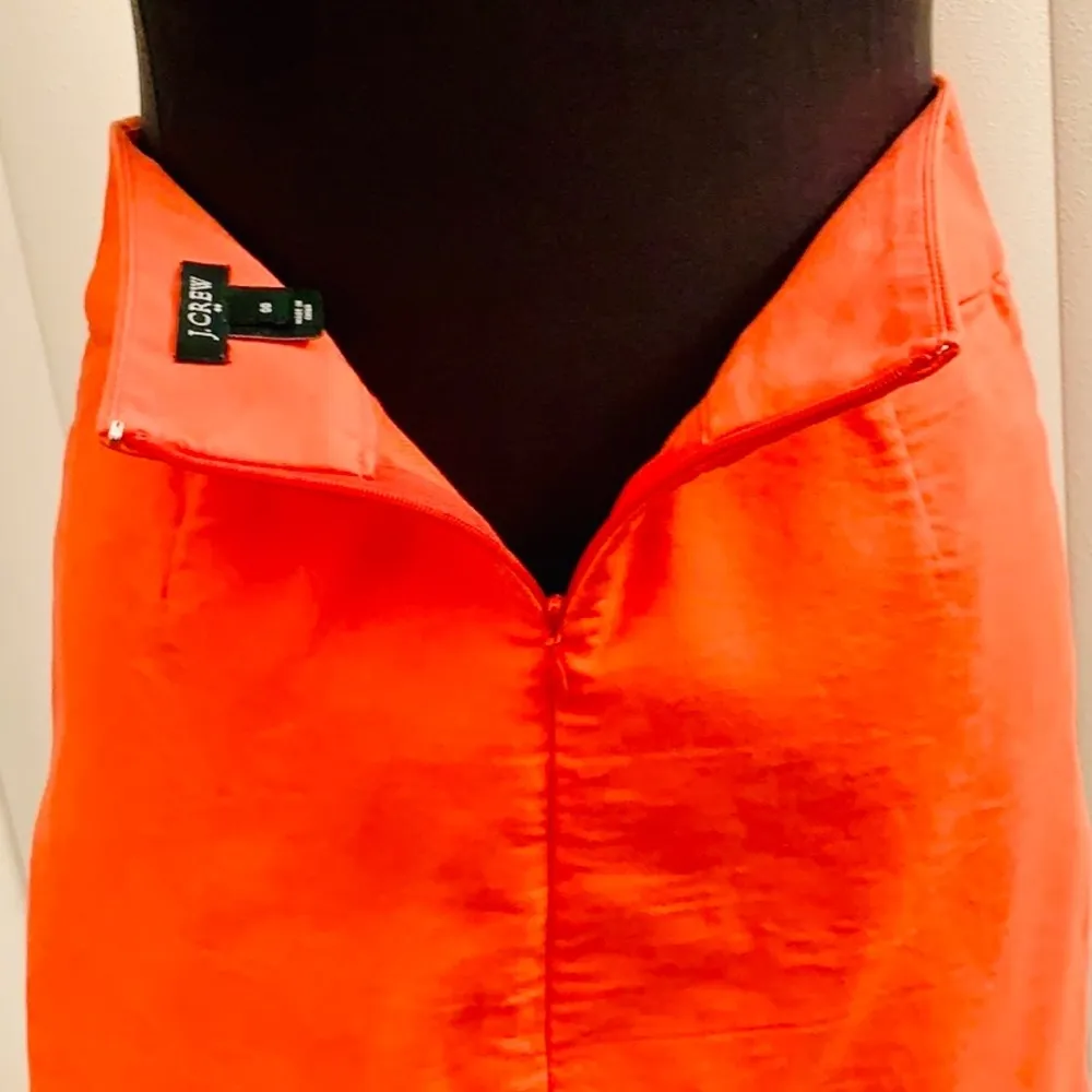 J. Crew bright orange "double serge" mini skirt. - Image 4