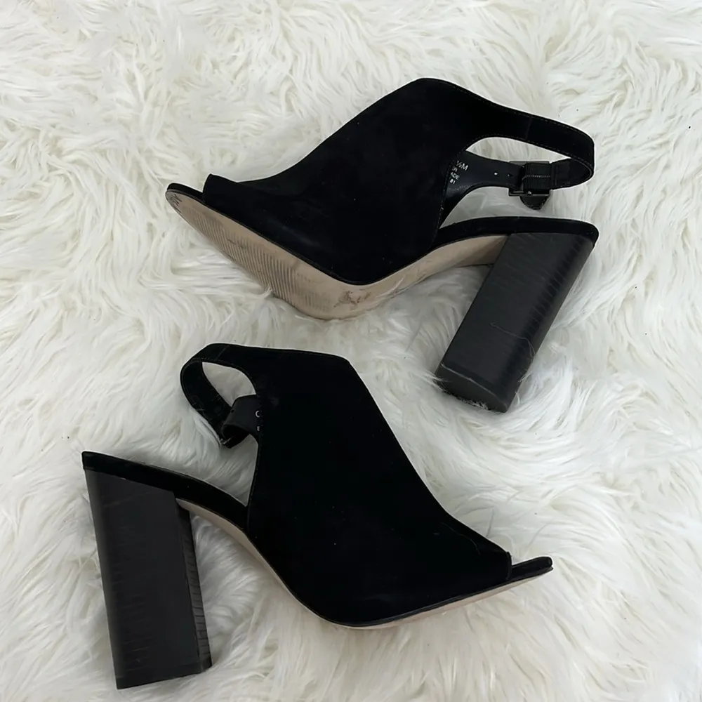 Steve Madden Size 8.5 Black Claara Block Suede Heel Sandal - Image 5