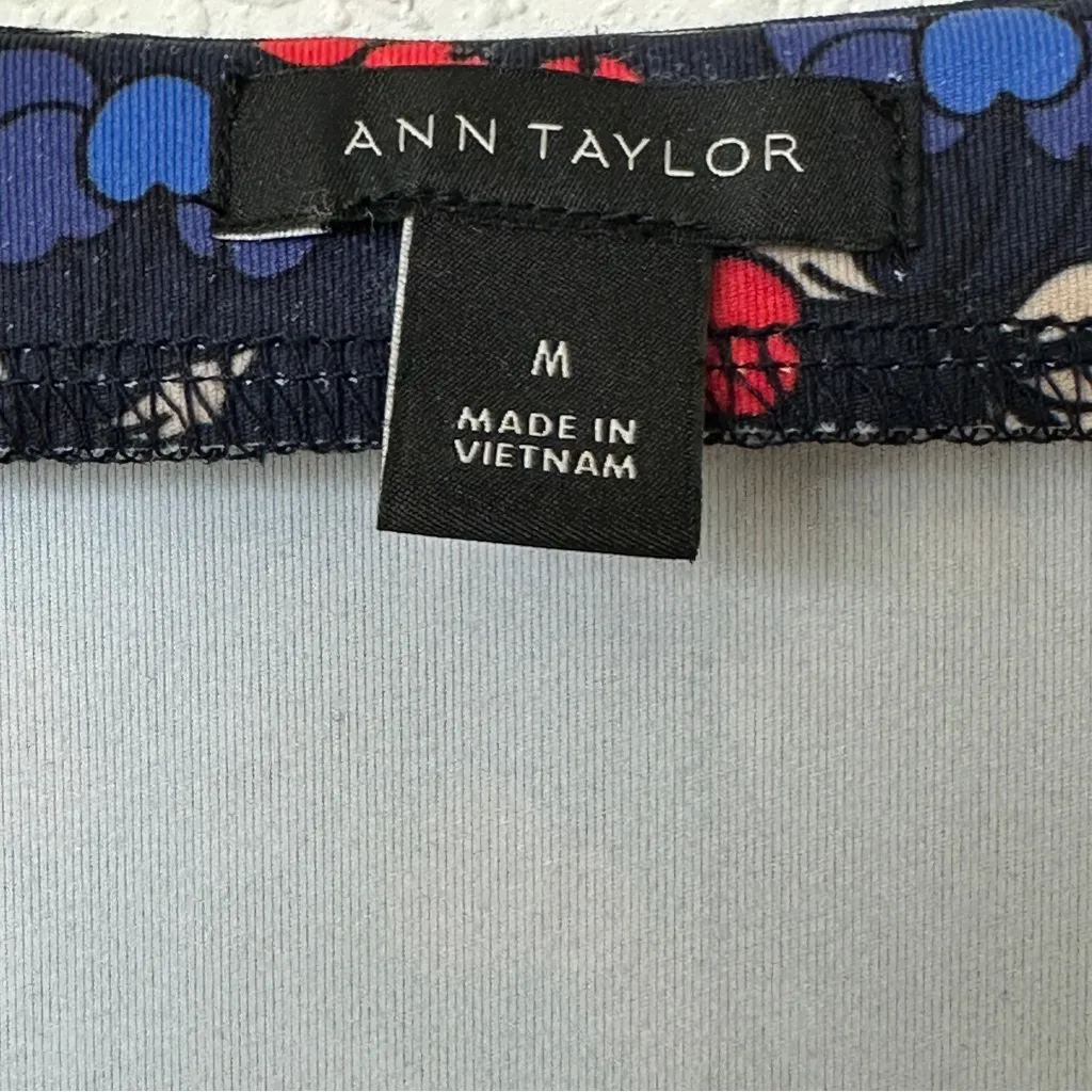 Ann Taylor cherry print stretch wrap blouse size M - Image 7