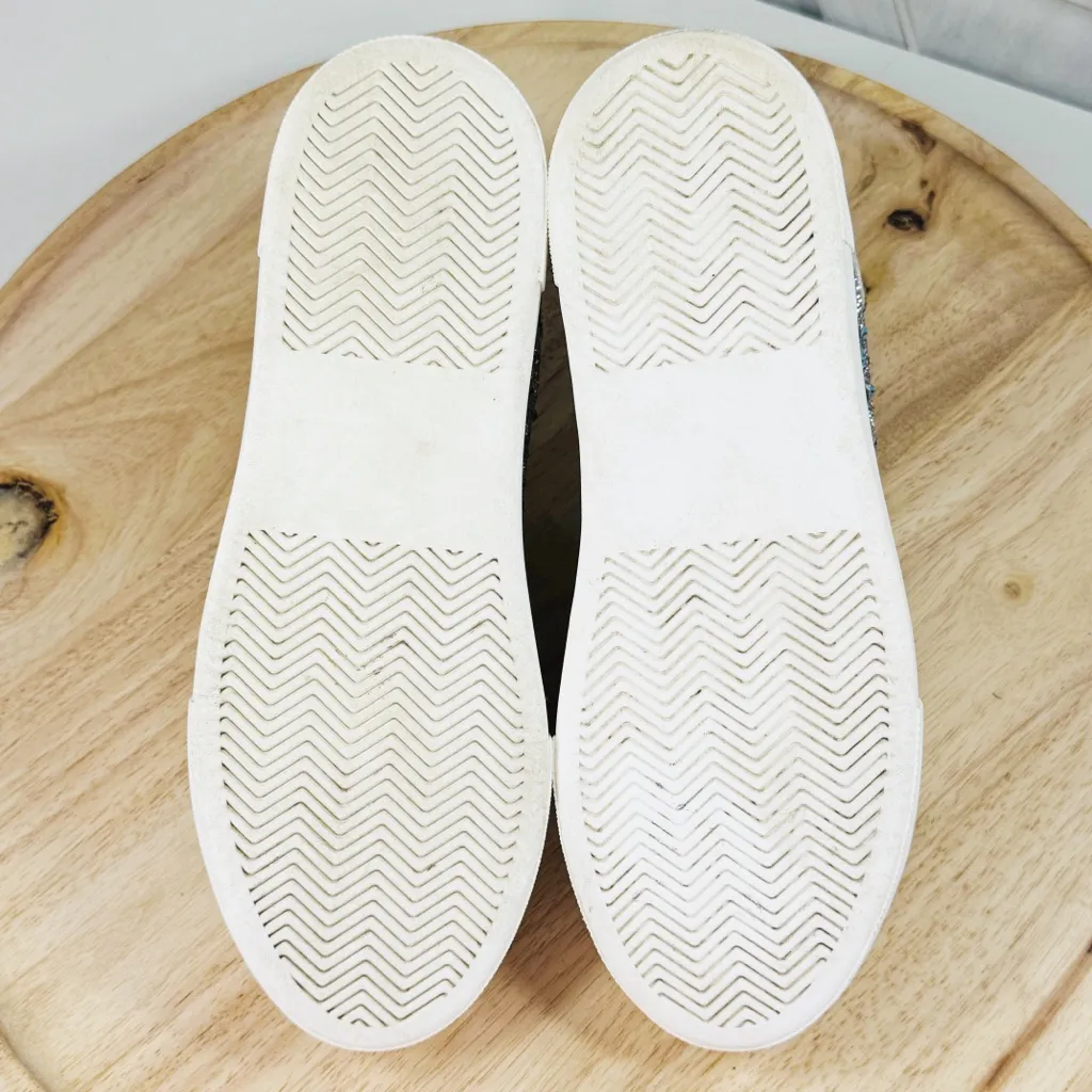 Betsey Johnson  Suton All Over Rhinestone Platform Sneaker Silver Size 8.5 - Image 8