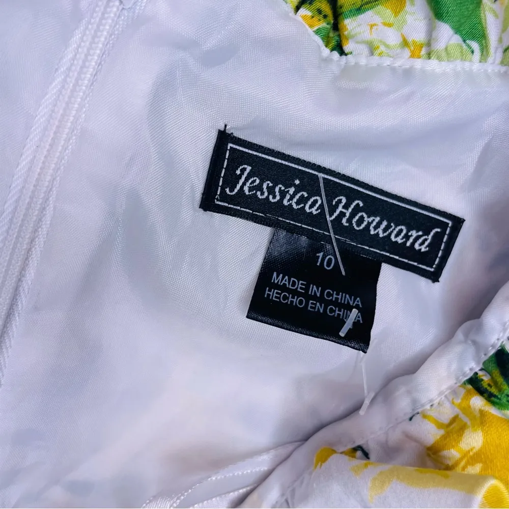 Jessica Howard pleated floral fun dress with ruffle collar size 10 - Image 5