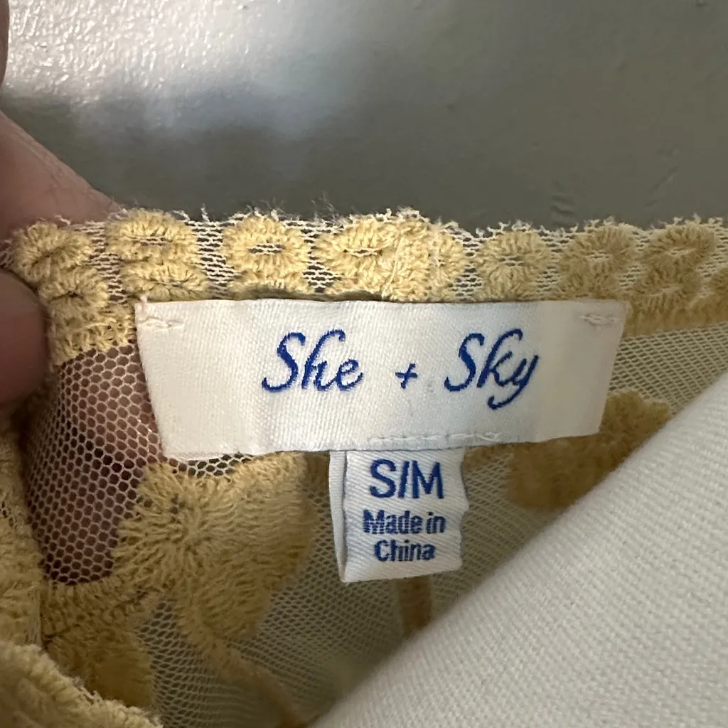 She + Sky Gold Embroidered Cardigan - Image 2