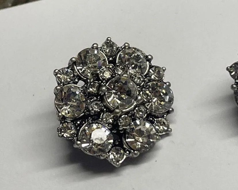 Women's Costume Earrings Rhinestone CLIP On Clip - Image 7