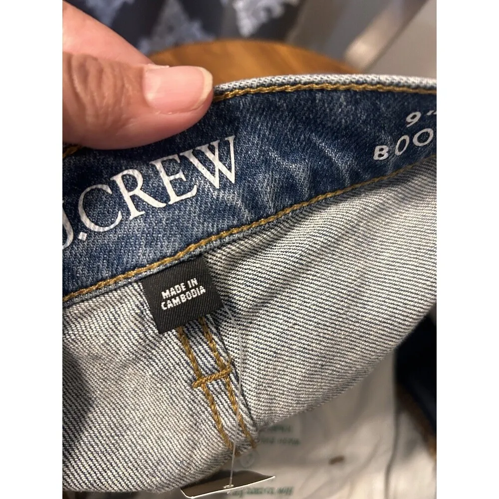 New J. Crew Demi Boot Crop Denim Jeans Women’s Size 30 Whiskered Medium Wash - Image 6