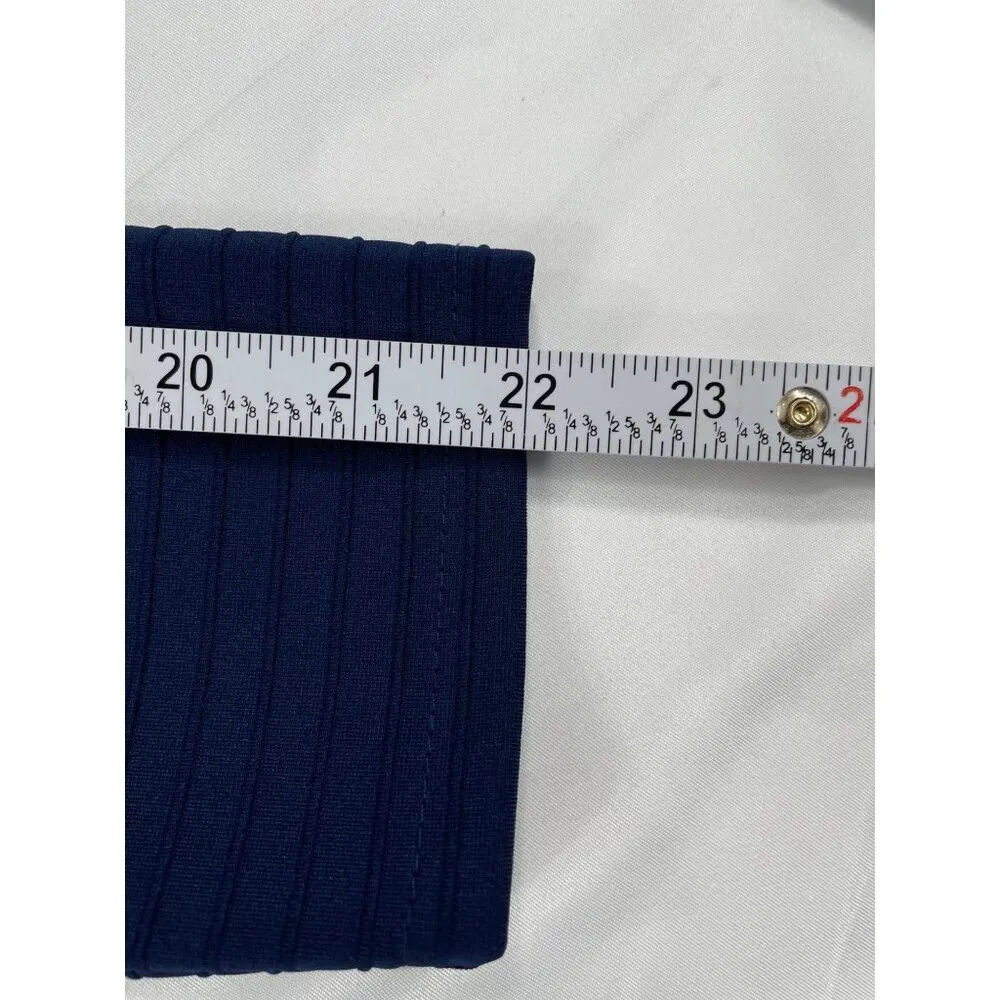 Womens Blue Cowl Neck Ribbed Long Sleeve Dress SKU 7641 Size L Size L - Image 8