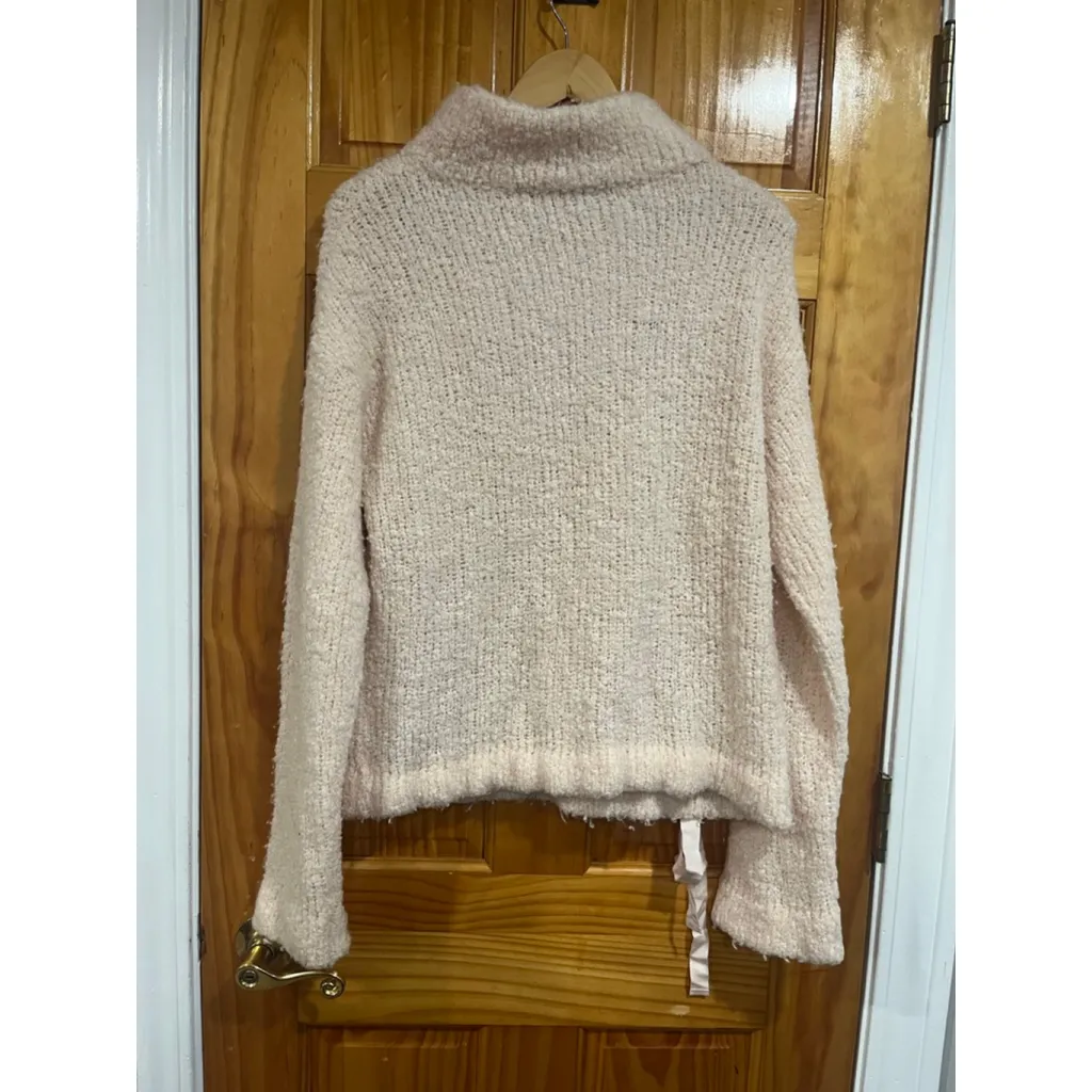 White + Warren Wool Cashmere Blend Pullover Sweater Pink Small Half Zip - Image 5