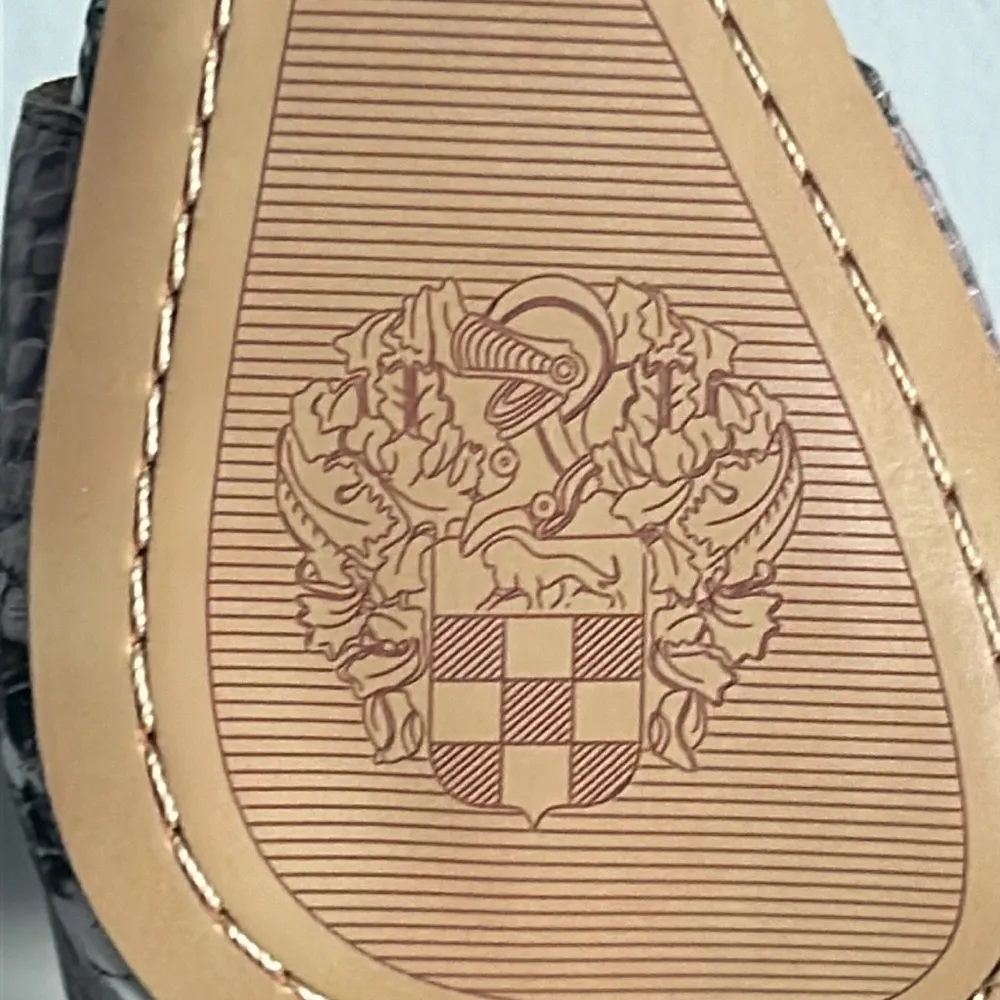 New Vince Camuto Fedrilla Peep Toe Snake Print Embossed Block Heel Bootie - Image 11