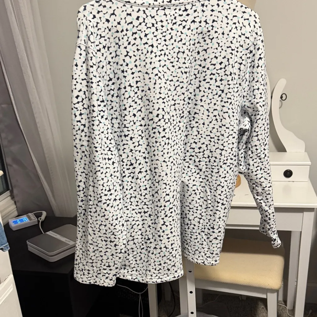 Women's White and navy blue Patterned Top Size XL - Image 4