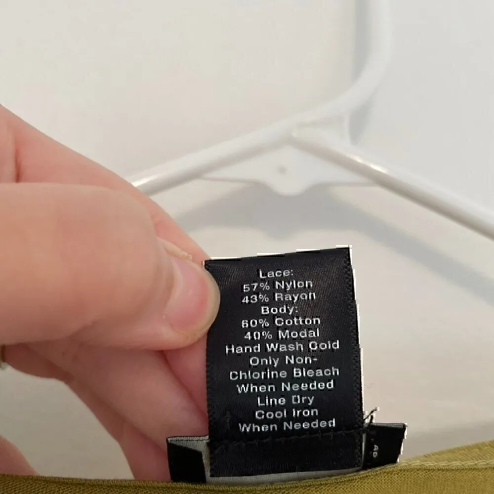 ANN TAYLOR Factory Split Pea Green Floral Lace Overlay Front Long Sleeve Tee Top - Image 7