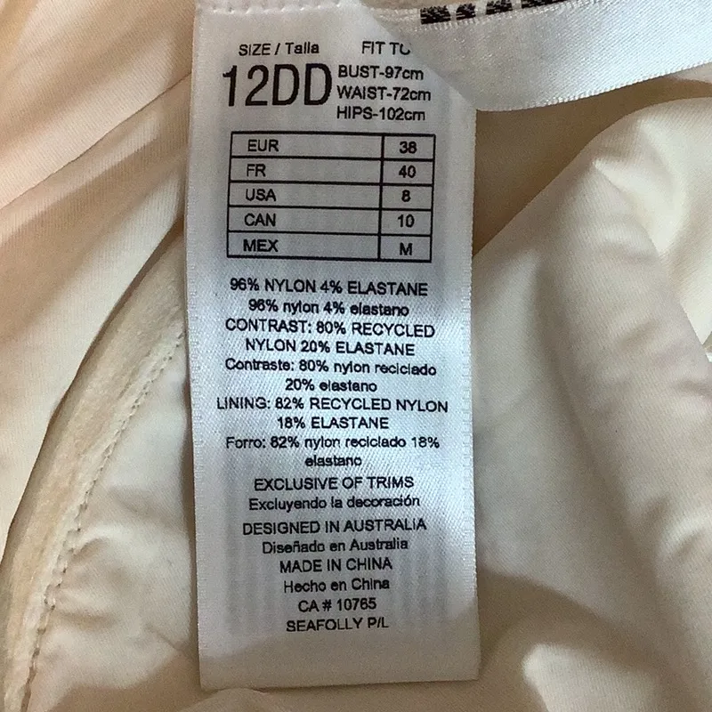 Seafolly Australia Size 12DD Cream Sweetheart Crochet Halter Bralette. New - Image 8