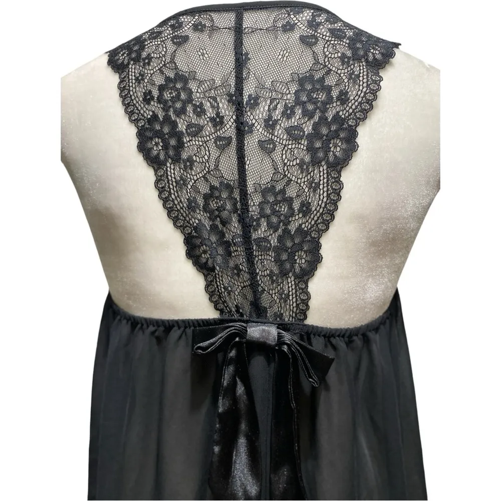 Linea Donatella Sheer Scoop Neck Chemise
Lingerie Nightgown Sz M - Image 6