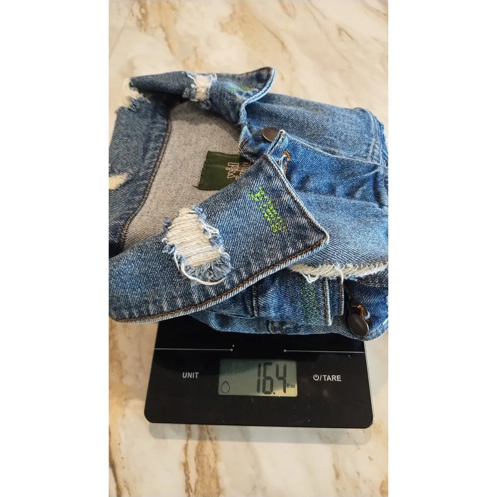 Wild Fable Denim Western  Distressed Frayed Button Front Vest Women's Large - Image 11