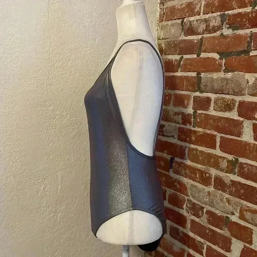 H&M Metallic‎ Bodysuit Silver Coachella Collection - Image 5