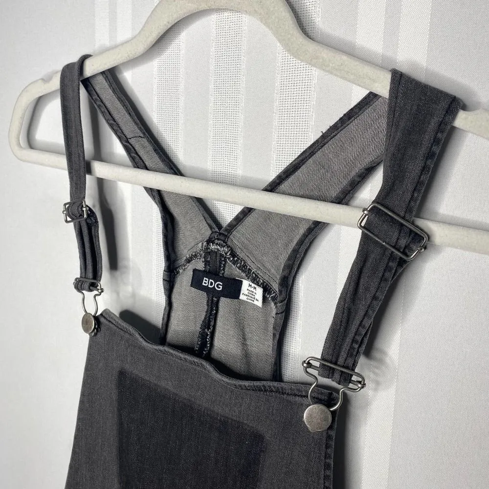 BDG Urban Outfitters Deconstructed Denim Overall Dress Medium Sleeveless Gray - Image 3