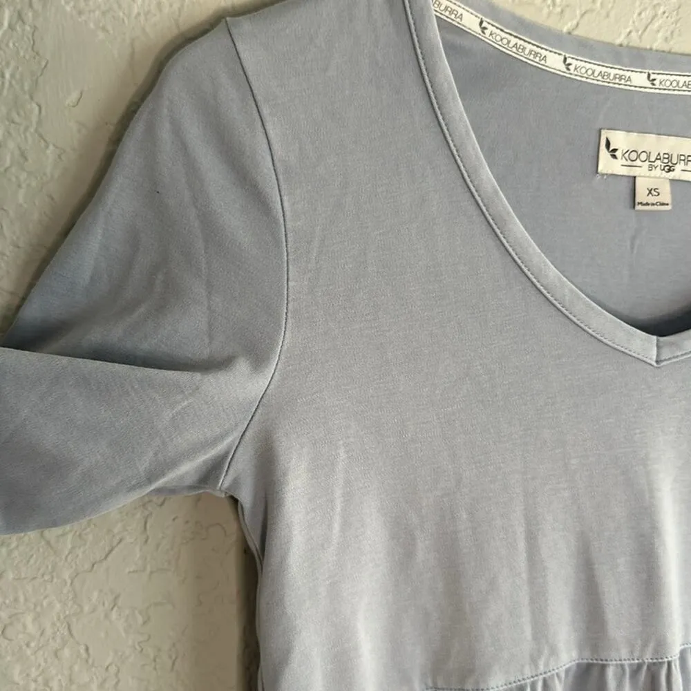 NEW Ugg Koolaburra Blue Babydoll Top Tee Long Sleeve Feminine Girly Y2K Size XS - Image 4