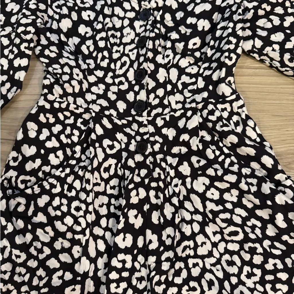 Black and White Leopard Print Romper Arizona XS - Image 2
