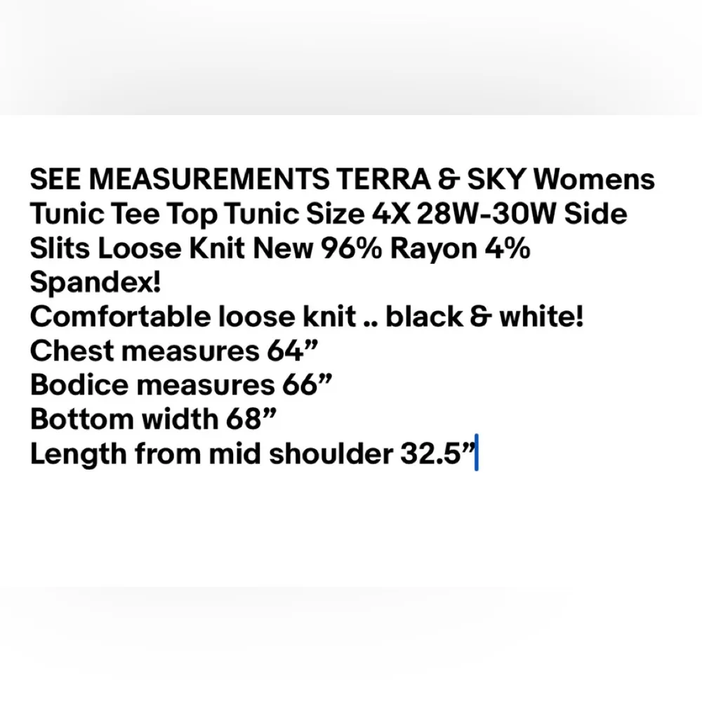 TERRA & SKY Womens Tunic Tee Top Size 4X 28W-30W Side Slits Loose Knit New - Image 7