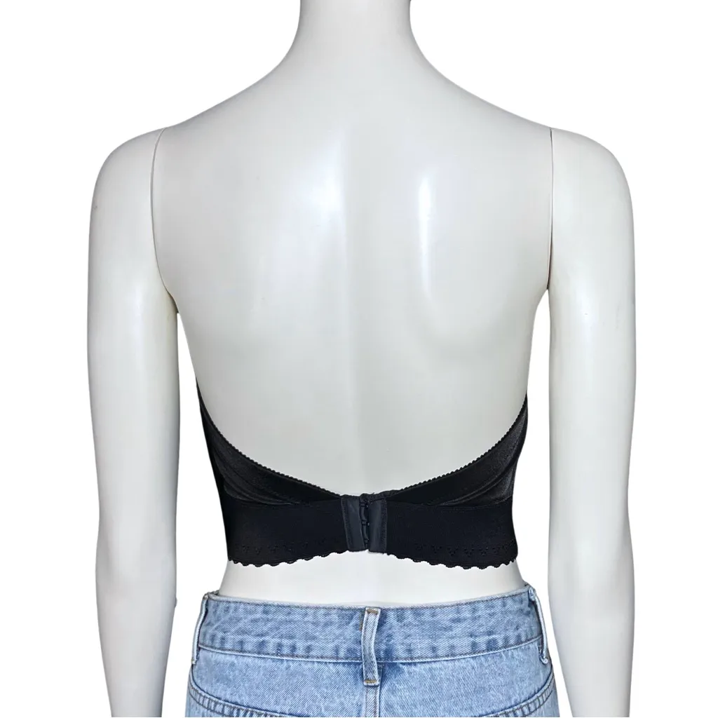 Vintage 80s Black Lace Lingerie Corset Bustier XS 34B Whimsigoth Gothic Coquette Size undefined - Image 4