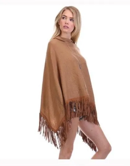 Tan Fringe Poncho - Image 6
