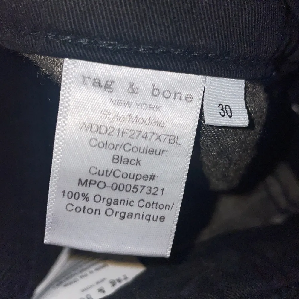 Rag & Bone Women’s Size 30 Maya High-Rise Slim Jeans  in Black - Image 7